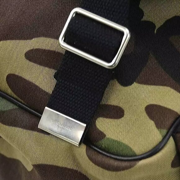 Auth SAINT LAURENT Camouflage Crossbody Shoulder Bag Khaki Canvas - r10401a - Picture 15 of 16